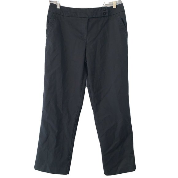 George Me Designs by Mark Eisen Mid Rise Wide Leg Black Khaki Pants 12p - Picture 1 of 7